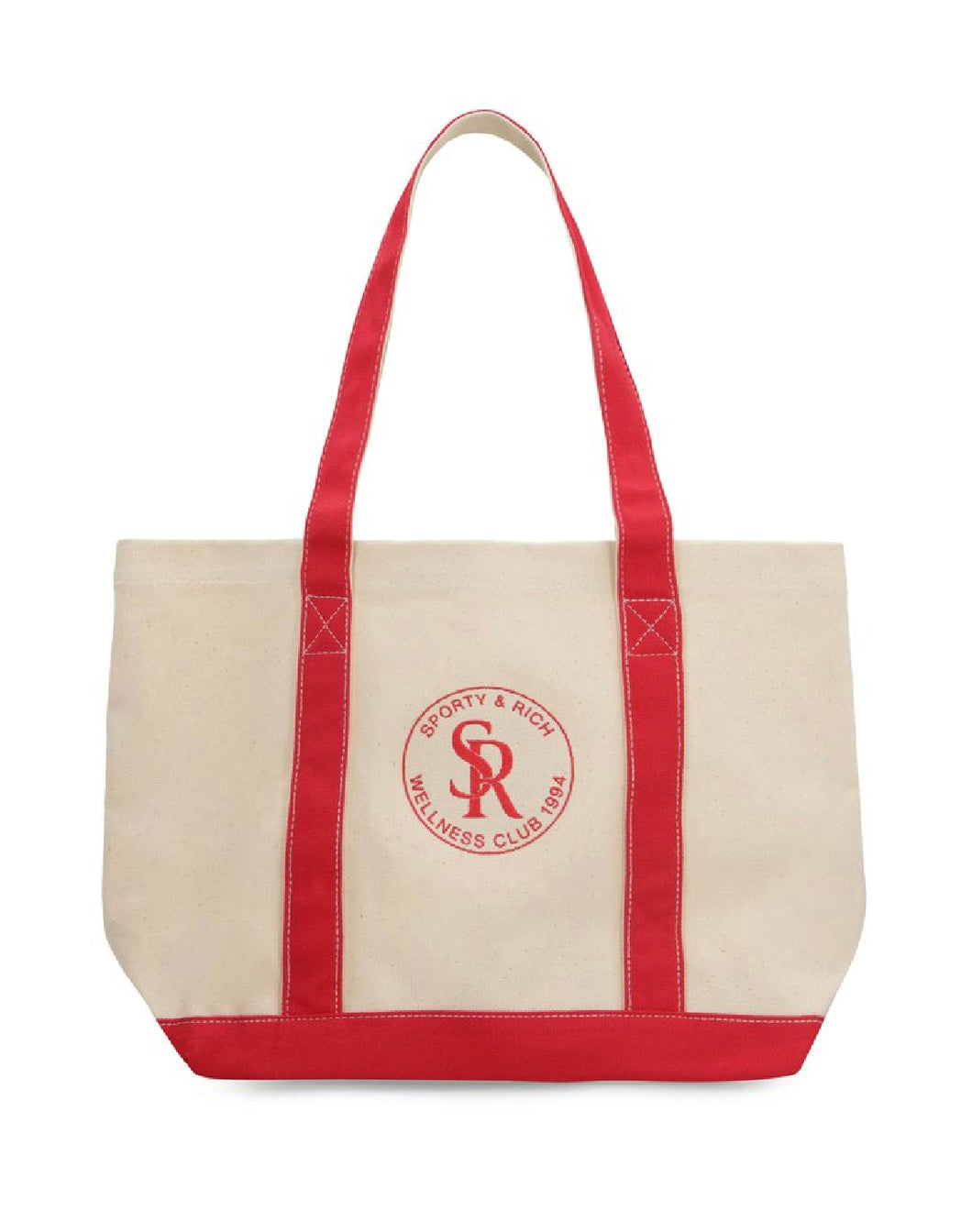 Logo Embroidered Two- Tone Tote