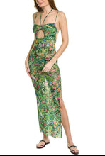 Load image into Gallery viewer, Tropical Strappy Mesh Cutout Maxi Dress
