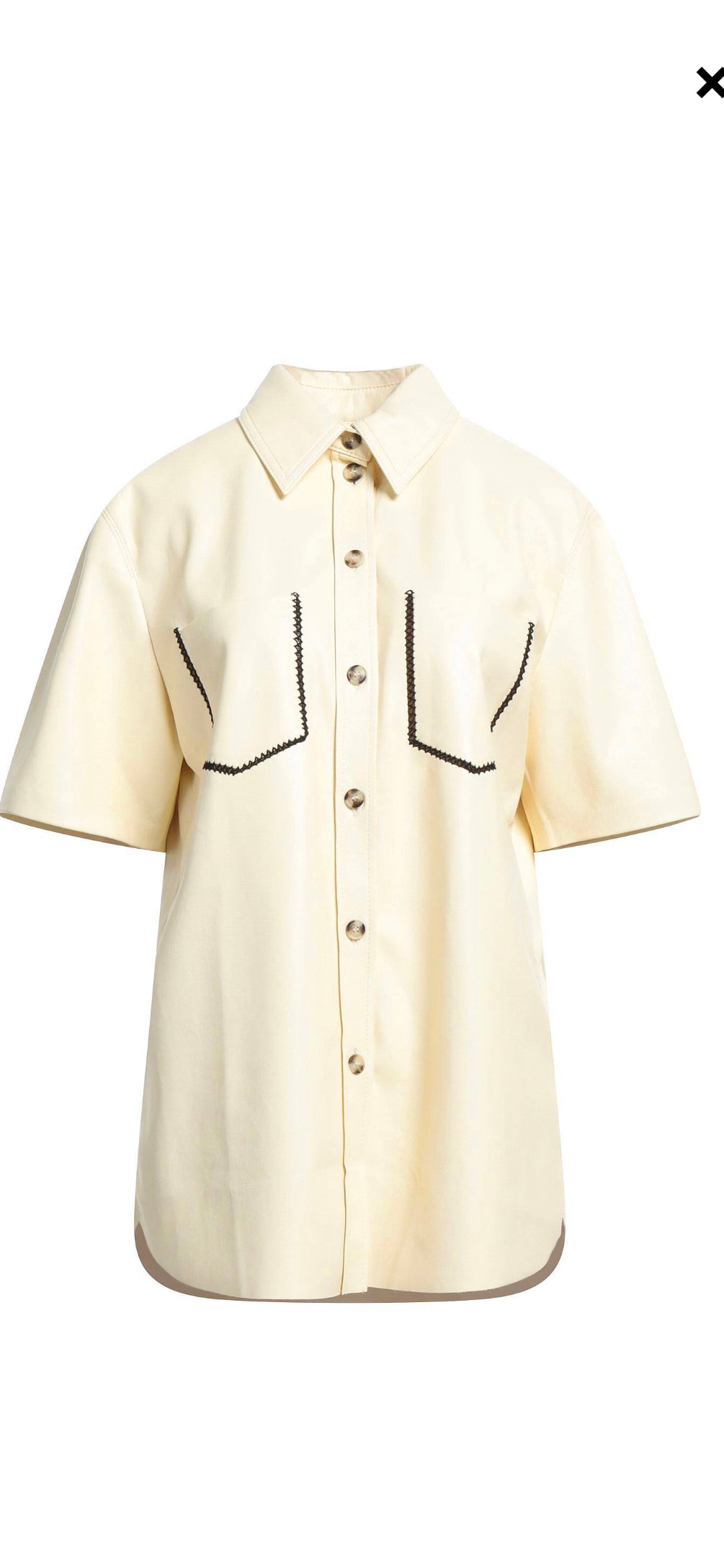 Vegan Leather Oversized Short Sleeve Shirt