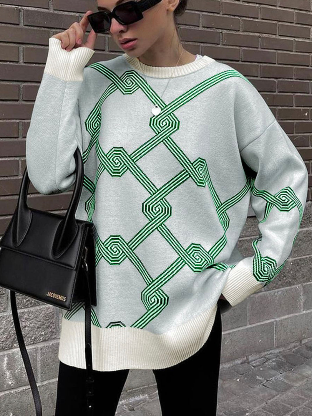 Green Zigzag Sweater