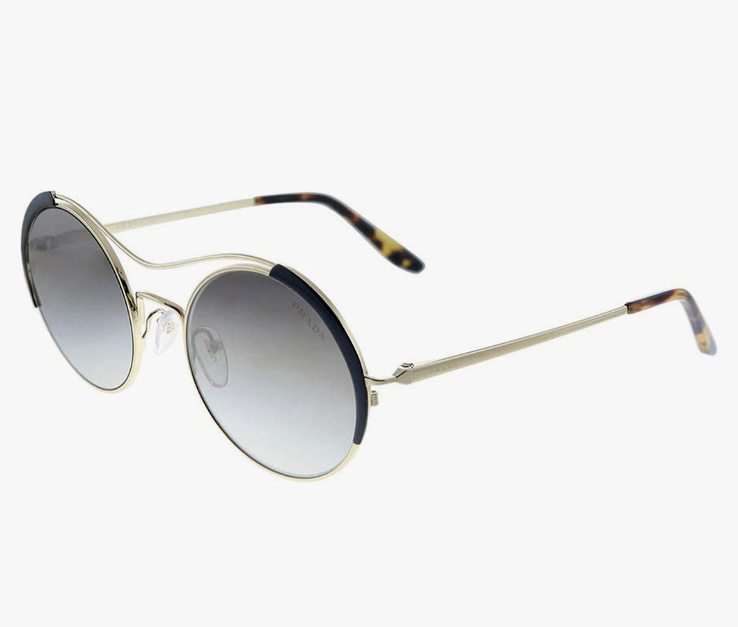 Pale Gold/Black Metal Oval Sunglasses
