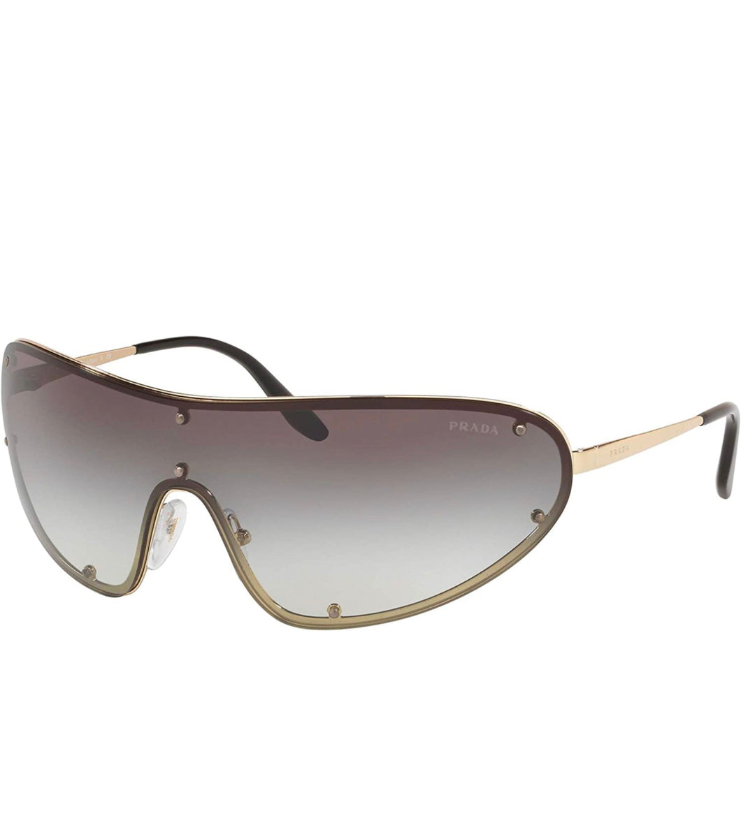 Gold Metal Oval Sunglasses Grey Gradient Lens