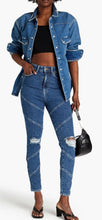 Load image into Gallery viewer, Paneled Distressed High-Rise Skinny Jeans
