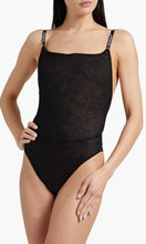 Load image into Gallery viewer, Jacquard-Trimmed Stretch-Lace Bodysuit
