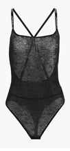 Load image into Gallery viewer, Jacquard-Trimmed Stretch-Lace Bodysuit
