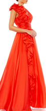 Load image into Gallery viewer, Sleeveless Floral Ruffle Ruched Chiffon Ball Gown
