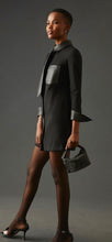 Load image into Gallery viewer, FAUX LEATHER NECK TIE SHIRT DRESS
