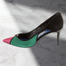 Load image into Gallery viewer, Suede Colorblock Pattern Pumps
