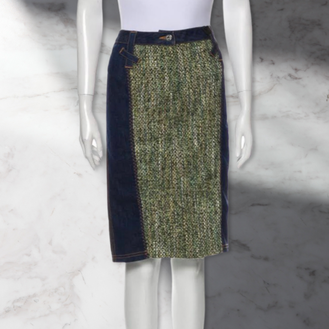 Tweed Pattern Knee-Length Skirt