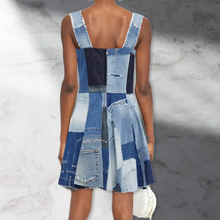 Load image into Gallery viewer, Patchwork denim mini dress
